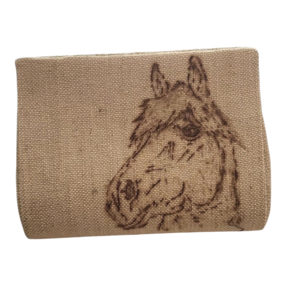 Bohemian Jute Clutch Bag for Women – Handmade Horse Print, Eco-Friendly